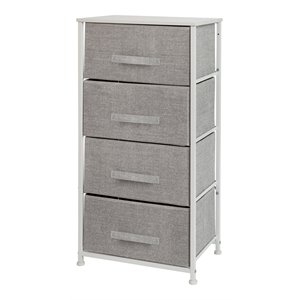 flash furniture 4 drawer cast iron vertical storage dresser in white/gray
