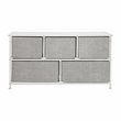 Flash Furniture 5 Drawer Fabric and Cast Iron Storage Chest in White/Gray