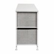 Flash Furniture 5 Drawer Fabric and Cast Iron Storage Chest in White/Gray