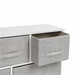 Flash Furniture 5 Drawer Fabric and Cast Iron Storage Chest in White/Gray