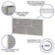 Flash Furniture 5 Drawer Fabric and Cast Iron Storage Chest in White/Gray