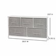Flash Furniture 5 Drawer Fabric and Cast Iron Storage Chest in White/Gray