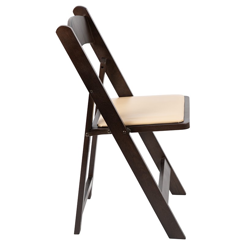 Flash Furniture Hercules Wood Folding Chair with Detachable Padded in Chocolate