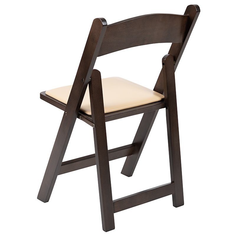 Flash Furniture Hercules Wood Folding Chair with Detachable Padded in Chocolate