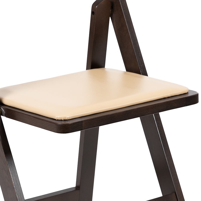 Flash Furniture Hercules Wood Folding Chair with Detachable Padded in Chocolate