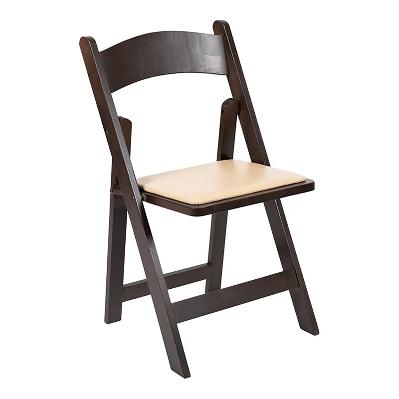 Flash Furniture Hercules Wood Folding Chair with Detachable Padded in Chocolate