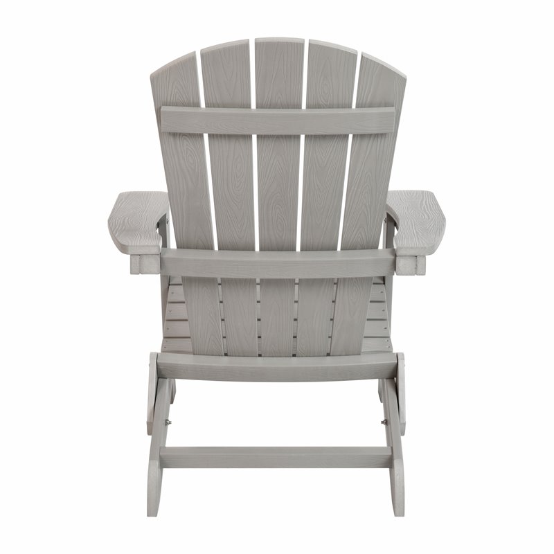 Flash Furniture Charlestown All-Weather Resin Folding Adirondack Chair in Gray