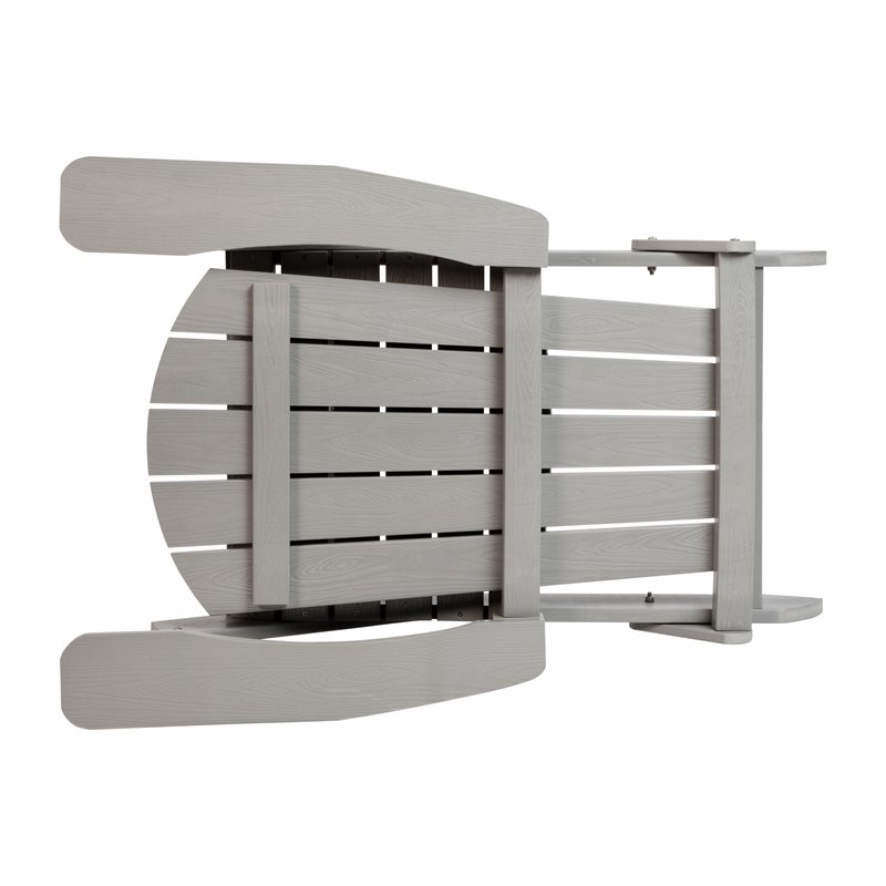 Flash Furniture Charlestown All-Weather Resin Folding Adirondack Chair in Gray