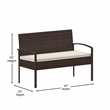 Flash Furniture Aransas 4-Piece Plastic Patio Set with Cushion in Brown/Beige