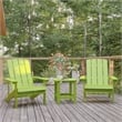 Flash Furniture Charlestown Plastic Adirondack Side Table in Lime Green