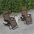 Flash Furniture Celestial Metal Lounge Chair in Brown (Set of 2)