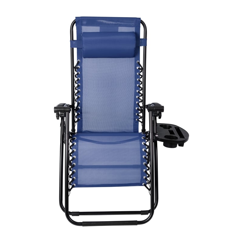 Flash Furniture Celestial Metal Lounge Chair in Navy (Set of 2)