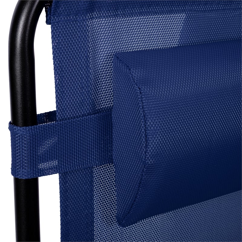 Flash Furniture Celestial Metal Lounge Chair in Navy (Set of 2)