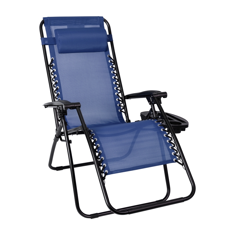Flash Furniture Celestial Metal Lounge Chair in Navy (Set of 2)