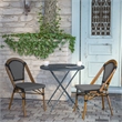 Flash Furniture Bordeaux Paris Rattan Chairs in Black/White (Set of 2)