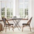 Flash Furniture Bordeaux Paris Rattan Chairs in Black/White (Set of 2)