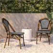 Flash Furniture Bordeaux Paris Rattan Chairs in Black/White (Set of 2)