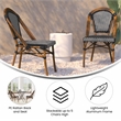 Flash Furniture Bordeaux Paris Rattan Chairs in Black/White (Set of 2)