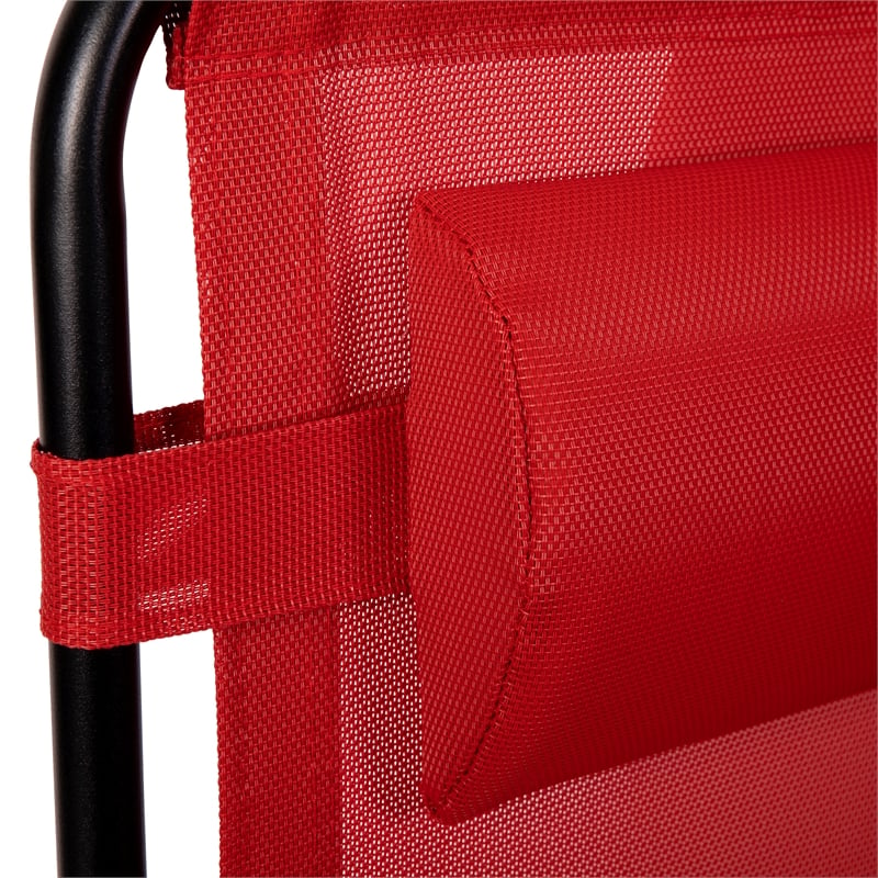 Flash Furniture Celestial Metal Lounge Chair in Red (Set of 2)