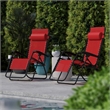 Flash Furniture Celestial Metal Lounge Chair in Red (Set of 2)