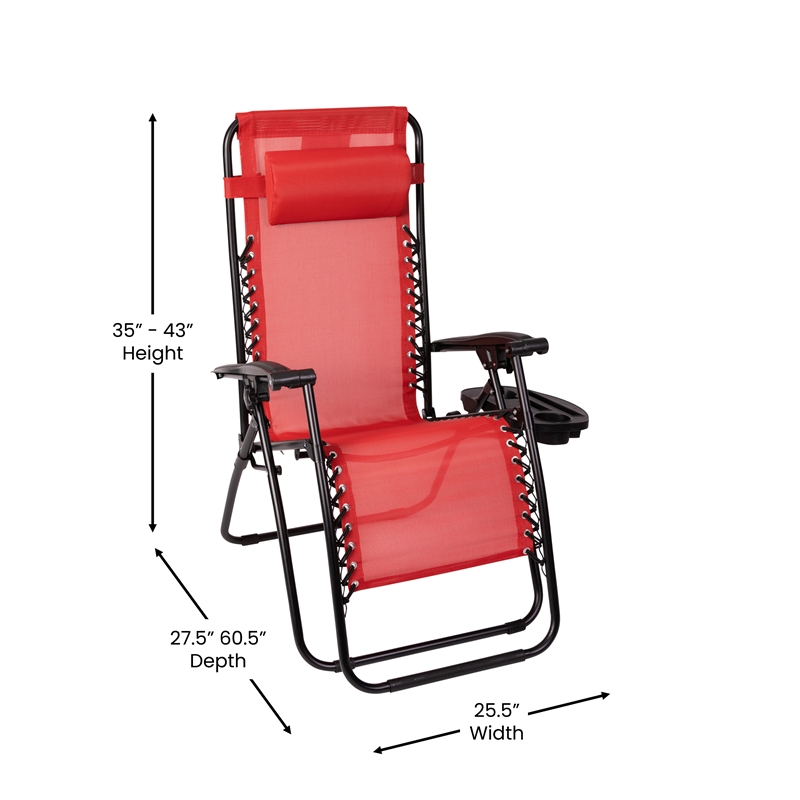 Flash Furniture Celestial Metal Lounge Chair in Red (Set of 2)