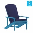 Flash Furniture Charlestown Fabric Adirondack Chairs in Blue (Set of 2)