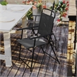 Flash Furniture Mystic Metal Patio Sling Chairs with Armrest in Black (Set of 2)