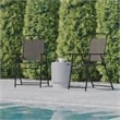 Flash Furniture Mystic Metal Patio Sling Chairs with Armrest in Brown (Set of 2)