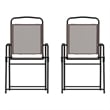 Flash Furniture Mystic Metal Patio Sling Chairs with Armrest in Brown (Set of 2)