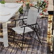 Flash Furniture Mystic Metal Patio Sling Chairs with Armrests in Gray (Set of 2)
