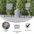 Flash Furniture Mystic Metal Patio Sling Chairs with Armrests in Gray (Set of 2)