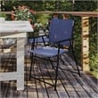Flash Furniture Mystic Metal Patio Sling Chairs with Armrests in Navy (Set of 2)