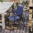 Flash Furniture Mystic Metal Patio Sling Chairs with Armrests in Navy (Set of 2)
