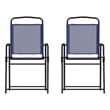 Flash Furniture Mystic Metal Patio Sling Chairs with Armrests in Navy (Set of 2)