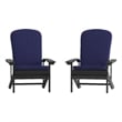 Flash Furniture Charlestown Fabric Adirondack Chairs in Gray/Blue (Set of 2)