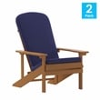 Flash Furniture Charlestown Plastic Adirondack Chairs in Teak/Blue (Set of 2)