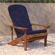 Flash Furniture Charlestown Plastic Adirondack Chairs in Teak/Blue (Set of 2)