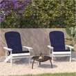 Flash Furniture Charlestown Plastic Adirondack Chairs in White/Blue (Set of 2)
