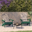 Flash Furniture Charlestown Plastic Adirondack Chairs in Green/Cream (Set of 2)