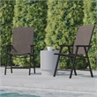 Flash Furniture Paladin Metal Folding Patio Sling Chair in Brown (Set of2)