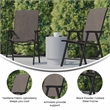 Flash Furniture Paladin Metal Folding Patio Sling Chair in Brown (Set of2)