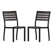 Flash Furniture Lark Outdoor Aluminum Side Chairs in Gray (Set of 2)