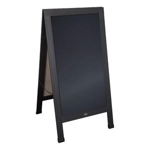 Flash Furniture Canterbury A-Frame Wood Magnetic Chalkboard Set in Black
