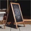 Flash Furniture Canterbury A-Frame Wood Magnetic Chalkboard Set in Brown