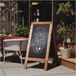 Flash Furniture Canterbury A-Frame Wood Magnetic Chalkboard Set in Brown