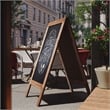 Flash Furniture Canterbury A-Frame Wood Magnetic Chalkboard Set in Brown