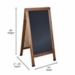 Flash Furniture Canterbury A-Frame Wood Magnetic Chalkboard Set in Brown