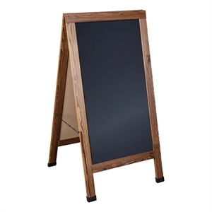Flash Furniture Canterbury A-Frame Wood Magnetic Chalkboard Set in Brown