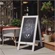 Flash Furniture Canterbury A-Frame Wood Magnetic Chalkboard Set in White