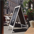 Flash Furniture Canterbury A-Frame Wood Magnetic Chalkboard Set in White